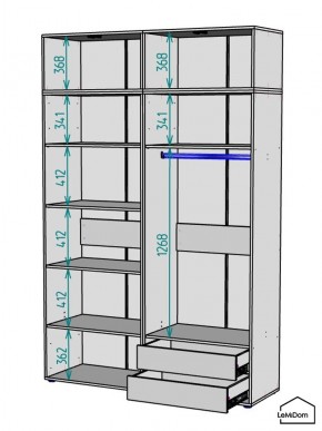 Шкаф с антресолью Linnea MHR-4A-2 2450х1600х510 (Белый-М 11.1.2) в Елабуге - elabuga.mebel24.online | фото 2