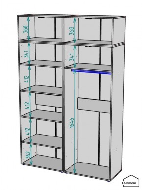 Шкаф с антресолью Linnea MHR-4POA-1 2450х1600х510 (Белый-М 11.1.1) в Елабуге - elabuga.mebel24.online | фото 3