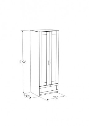 Шкаф СИРИУС двудверный белый с выдвижным ящиком в Елабуге - elabuga.mebel24.online | фото 2