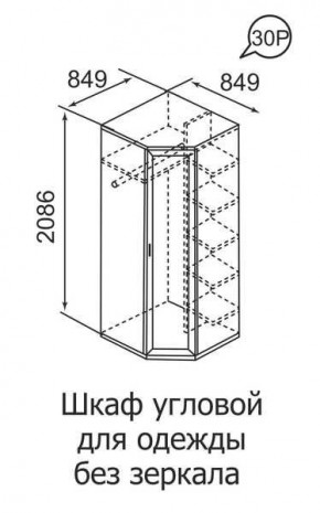 Шкаф угловой для одежды Ника-Люкс 30 без зеркал в Елабуге - elabuga.mebel24.online | фото 3