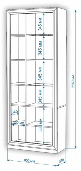 Шкаф-витрина Нобиле ШВтВ-ФСД-БЯН в Елабуге - elabuga.mebel24.online | фото 3