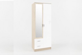 СОФИ Шкаф 2-х створчатый с зеркалом СШК 800.3 (дуб сонома/белый глянец) в Елабуге - elabuga.mebel24.online | фото 1