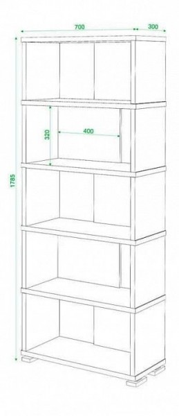 Стеллаж книжный Домино нельсон СБ-10_5 в Елабуге - elabuga.mebel24.online | фото 2
