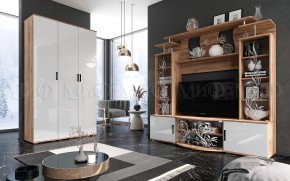 Стенка Виста (Белый глянец/Дуб крафт) в Елабуге - elabuga.mebel24.online | фото 3