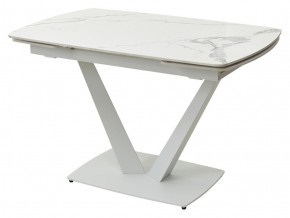 Стол ALATRI 120 GLOSS STATUARIO WHITE SOLID CERAMIC / WHITE, ®DISAUR в Елабуге - elabuga.mebel24.online | фото 1