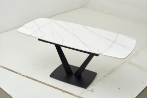 Стол ALATRI 120 MATT WHITE MARBLE SOLID CERAMIC / BLACK, ®DISAUR в Елабуге - elabuga.mebel24.online | фото 1