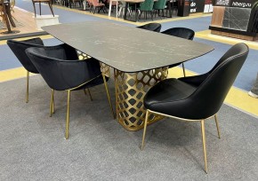 Стол CHIAVARI 220 KL-116 Черный мрамор матовый, итальянская керамика / бронзовый, ®DISAUR в Елабуге - elabuga.mebel24.online | фото 2