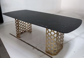 Стол CHIAVARI 220 KL-116 Черный мрамор матовый, итальянская керамика / бронзовый, ®DISAUR в Елабуге - elabuga.mebel24.online | фото 4
