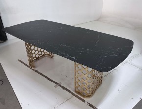 Стол CHIAVARI 220 KL-116 Черный мрамор матовый, итальянская керамика / бронзовый, ®DISAUR в Елабуге - elabuga.mebel24.online | фото 6