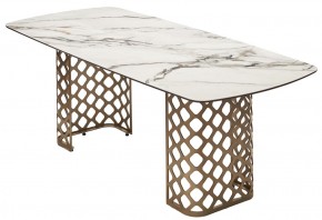 Стол CHIAVARI 220 KL-188 Контрастный мрамор матовый, итальянская керамика / Шампань, ®DISAUR в Елабуге - elabuga.mebel24.online | фото 7