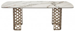 Стол CHIAVARI 220 KL-188 Контрастный мрамор матовый, итальянская керамика / Шампань, ®DISAUR в Елабуге - elabuga.mebel24.online | фото 8
