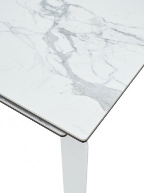 Стол CORNER 120 HIGH GLOSS STATUARIO керамика, стекло/ белый каркас, ®DISAUR в Елабуге - elabuga.mebel24.online | фото 2