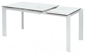 Стол CORNER 120 HIGH GLOSS STATUARIO керамика, стекло/ белый каркас, ®DISAUR в Елабуге - elabuga.mebel24.online | фото 3