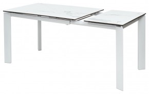 Стол CORNER 120 HIGH GLOSS STATUARIO керамика, стекло/ белый каркас, ®DISAUR в Елабуге - elabuga.mebel24.online | фото 4