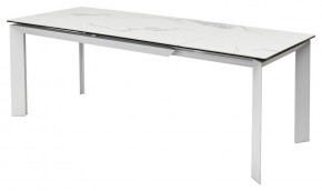 Стол CREMONA 140 HIGH GLOSS STATUARIO Белый мрамор глянцевый, керамика/ белый каркас, ®DISAUR в Елабуге - elabuga.mebel24.online | фото 4