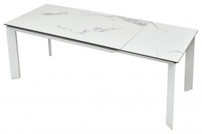 Стол CREMONA 140 HIGH GLOSS STATUARIO Белый мрамор глянцевый, керамика/ белый каркас, ®DISAUR в Елабуге - elabuga.mebel24.online | фото 5