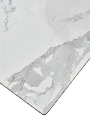 Стол CREMONA 140 HIGH GLOSS STATUARIO Белый мрамор глянцевый, керамика/ белый каркас, ®DISAUR в Елабуге - elabuga.mebel24.online | фото 6