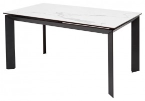 Стол CREMONA 140 HIGH GLOSS STATUARIO Белый мрамор глянцевый, керамика/ черный каркас, ®DISAUR в Елабуге - elabuga.mebel24.online | фото 1