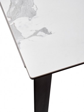 Стол CREMONA 140 HIGH GLOSS STATUARIO Белый мрамор глянцевый, керамика/ черный каркас, ®DISAUR в Елабуге - elabuga.mebel24.online | фото 4