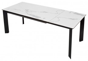 Стол CREMONA 140 HIGH GLOSS STATUARIO Белый мрамор глянцевый, керамика/ черный каркас, ®DISAUR в Елабуге - elabuga.mebel24.online | фото 8