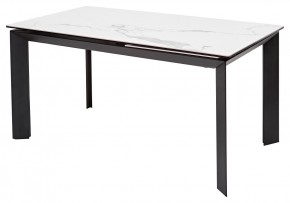 Стол CREMONA 140 MATTE STATUARIO Белый мрамор матовый, керамика/ черный каркас, ®DISAUR в Елабуге - elabuga.mebel24.online | фото 1
