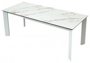 Стол CREMONA 180 KL-188 Контрастный мрамор матовый, итальянская керамика/ белый каркас, ®DISAUR в Елабуге - elabuga.mebel24.online | фото 9