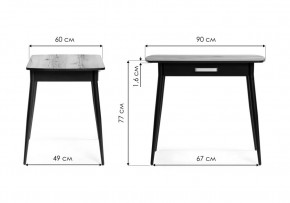 Стол деревянный Вики 90х60х77 делано / черный в Елабуге - elabuga.mebel24.online | фото 2