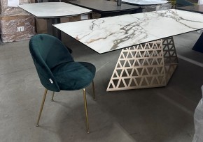 Стол ENNA 220 KL-188 Контрастный мрамор матовый, итальянская керамика/ каркас цвета шампань, ®DISAUR в Елабуге - elabuga.mebel24.online | фото 8