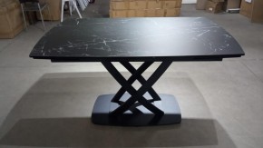 Стол FOGGIA 140 KL-116 Черный мрамор матовый, итальянская керамика/ черный каркас, ®DISAUR в Елабуге - elabuga.mebel24.online | фото 2