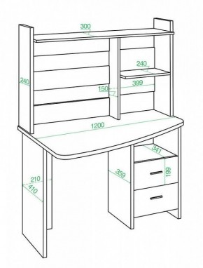 Стол компьютерный Домино Лайт СКЛ-Крл 120+НКЛ-120 в Елабуге - elabuga.mebel24.online | фото 3