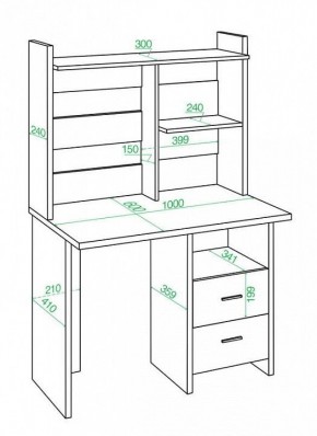Стол компьютерный Домино Лайт СКЛ-Прям100+НКЛ-100 в Елабуге - elabuga.mebel24.online | фото 3