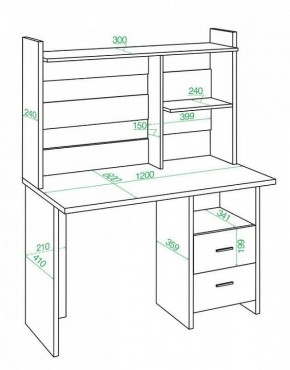 Стол компьютерный Домино Лайт СКЛ-Прям120+НКЛ-120 в Елабуге - elabuga.mebel24.online | фото 3