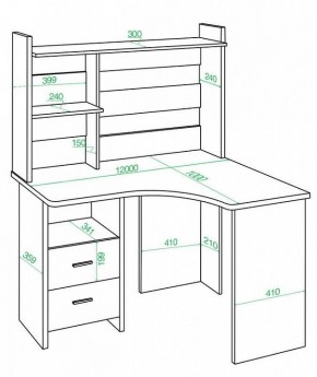 Стол компьютерный Домино Лайт СКЛ-Угл120+НКЛ-120 в Елабуге - elabuga.mebel24.online | фото 3