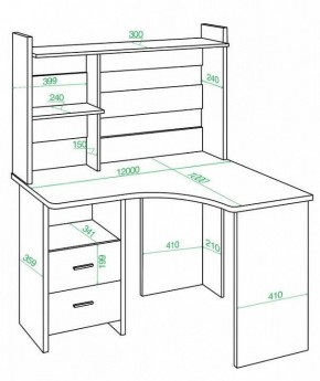 Стол компьютерный Домино Лайт СКЛ-Угл120+НКЛ-120 в Елабуге - elabuga.mebel24.online | фото 2