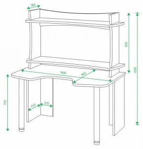 Стол компьютерный Домино lite СКЛ-Игр140 в Елабуге - elabuga.mebel24.online | фото 2