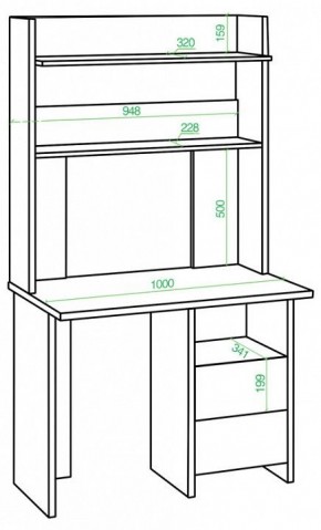 Стол компьютерный Домино Lite СКЛ-Прям100Р+НКЛХ-100 в Елабуге - elabuga.mebel24.online | фото 2