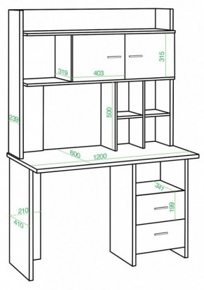 Стол компьютерный Домино Lite СКЛ-Прям120Р+НКЛХ-120 в Елабуге - elabuga.mebel24.online | фото 2