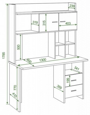 Стол компьютерный Домино Lite СКЛ-Прям130Р+НКЛХ-130 в Елабуге - elabuga.mebel24.online | фото 2