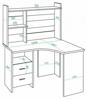 Стол компьютерный Домино Lite СКЛ-Угл120+НКЛХ-120 в Елабуге - elabuga.mebel24.online | фото 2