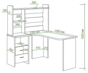 Стол компьютерный Домино Lite СКЛ-Угл130+НКЛ-120 в Елабуге - elabuga.mebel24.online | фото 2