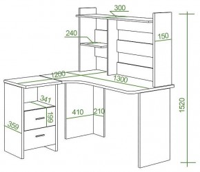 Стол компьютерный Домино Lite СКЛ-Угл130+НКЛ-130 в Елабуге - elabuga.mebel24.online | фото 2