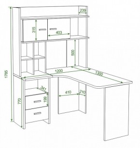 Стол компьютерный Домино Lite СКЛ-Угл130+НКЛХ-120 В ПРАВ в Елабуге - elabuga.mebel24.online | фото 2