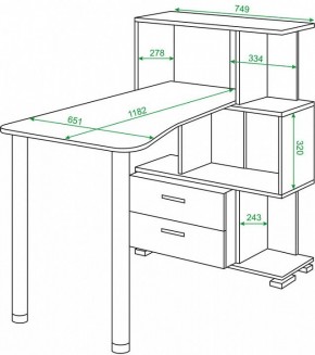 Стол компьютерный Домино СЛ-5-3СТ-2+БЯ в Елабуге - elabuga.mebel24.online | фото 2