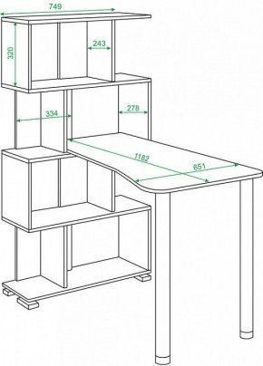 Стол компьютерный Домино СЛ-5-4СТ-2+БД+БЯ в Елабуге - elabuga.mebel24.online | фото 2