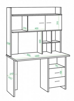 Стол компьютерный Нельсон Lite СКЛ-Прям120+НКЛХ-120 БЕ в Елабуге - elabuga.mebel24.online | фото 2