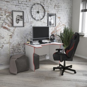 Стол компьютерный ВАРДИГ K2 100x82, белый/красный в Елабуге - elabuga.mebel24.online | фото 4