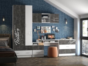 ВЕГА NEW Позитив Стол компьютерный (Бетон темный/белый) в Елабуге - elabuga.mebel24.online | фото 2