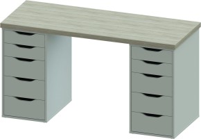 Стол письменный Ингар 2/55 140x75x55, дуб беленый/белый в Елабуге - elabuga.mebel24.online | фото 2