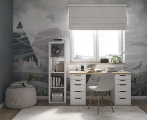 Стол письменный Ингар 2/55 140x75x55, дуб беленый/белый в Елабуге - elabuga.mebel24.online | фото 4
