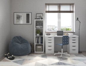Стол письменный Ингар белый, 140x75, с двумя тумбами в Елабуге - elabuga.mebel24.online | фото 2